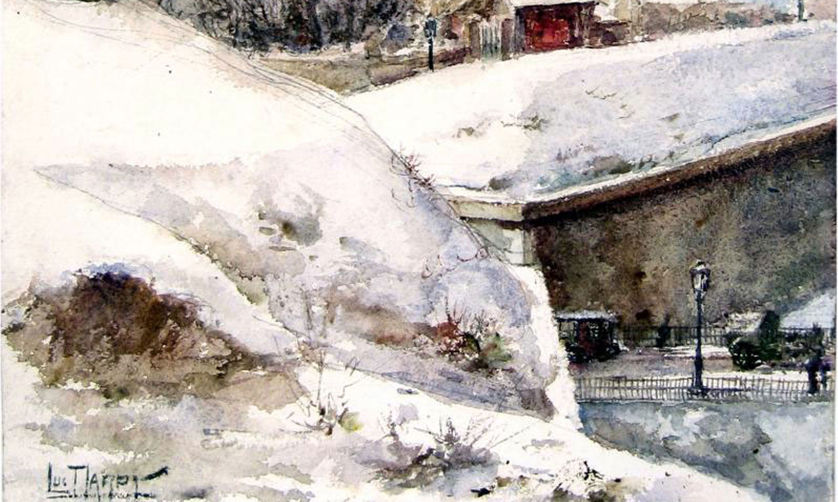 Talus sous la neige au Pré-Saint-Gervais, Lucien-Gilbert Darpy - 1919